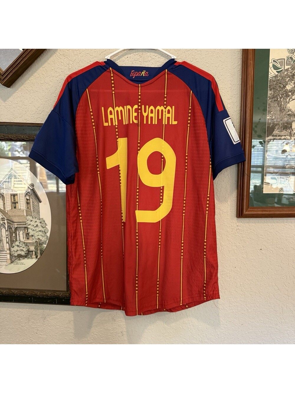 2026 WORLD Cup Spain FIFA National Team Home Jersey #19 Lamine Yamal Size Medium